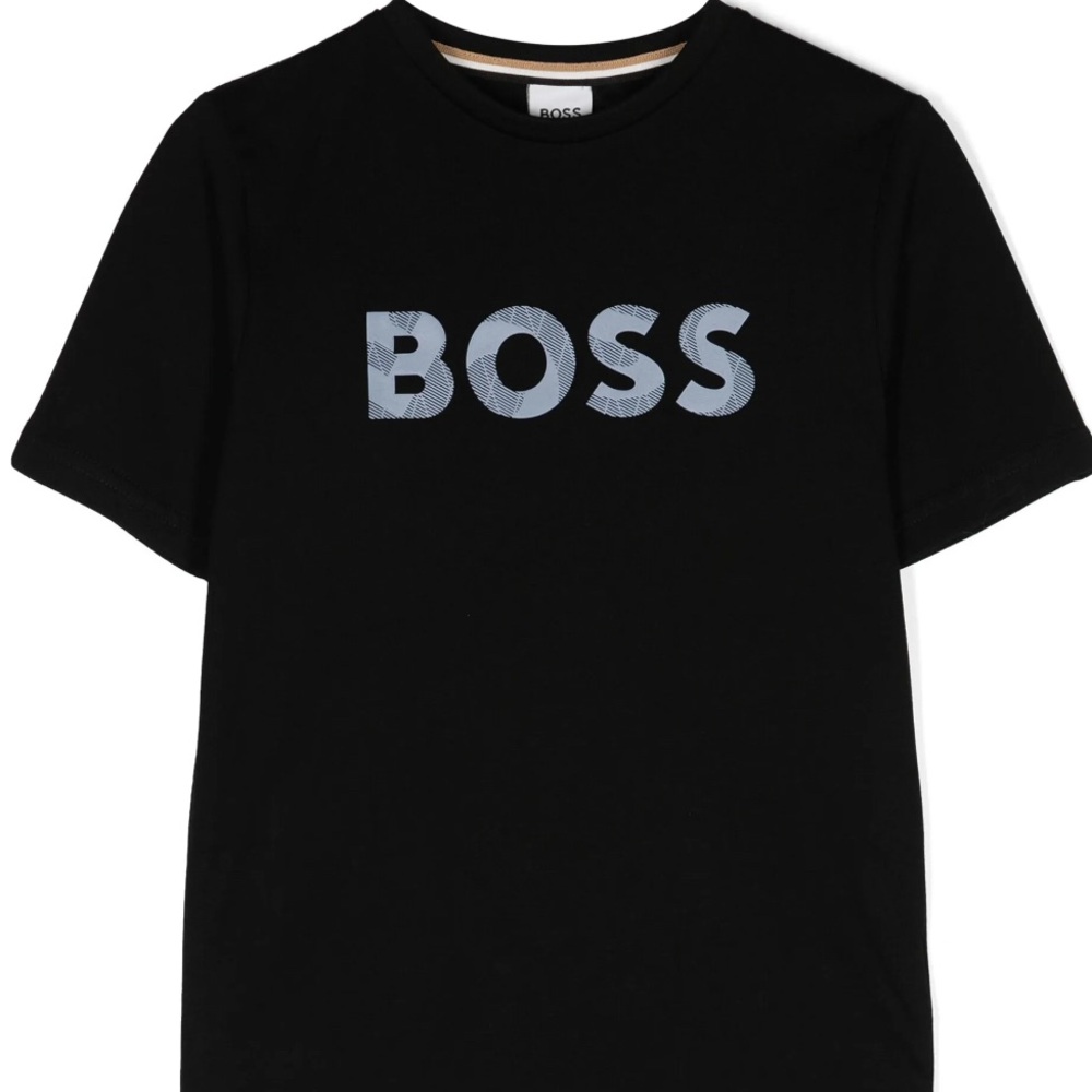 BOSS Kids Black T-Shirt with Logo